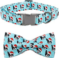Dog Collar, Christmas Dog Collar Plaid Pet Collar Bow Holiday Bows Girl Boy Puppy Collar Adjustable Pet Collar for X-Large Dogs