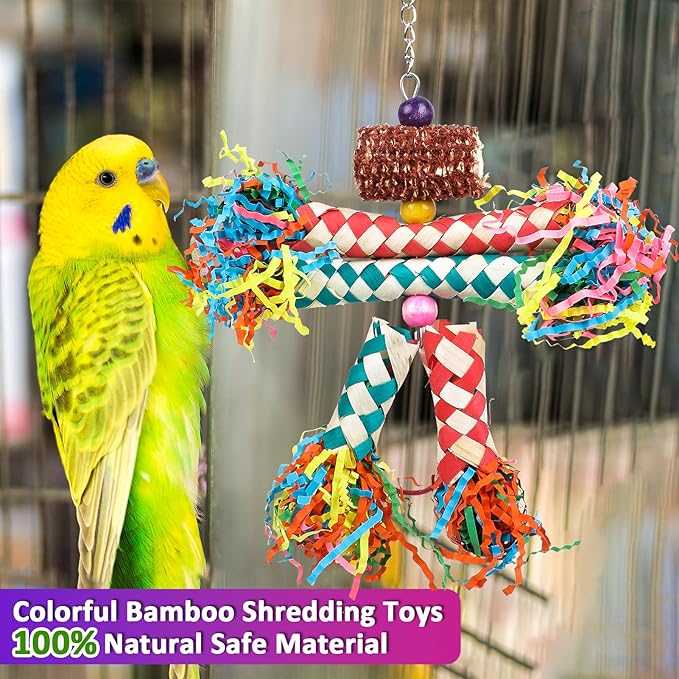 LifeIdeas Bird Shredding Toys, 5PCS Parrot Chewing Toys Corn Cob, Colorful Bird Foraging Toys for Small Medium Parrots Parakeets, Conures, Cockatiel, Lovebirds