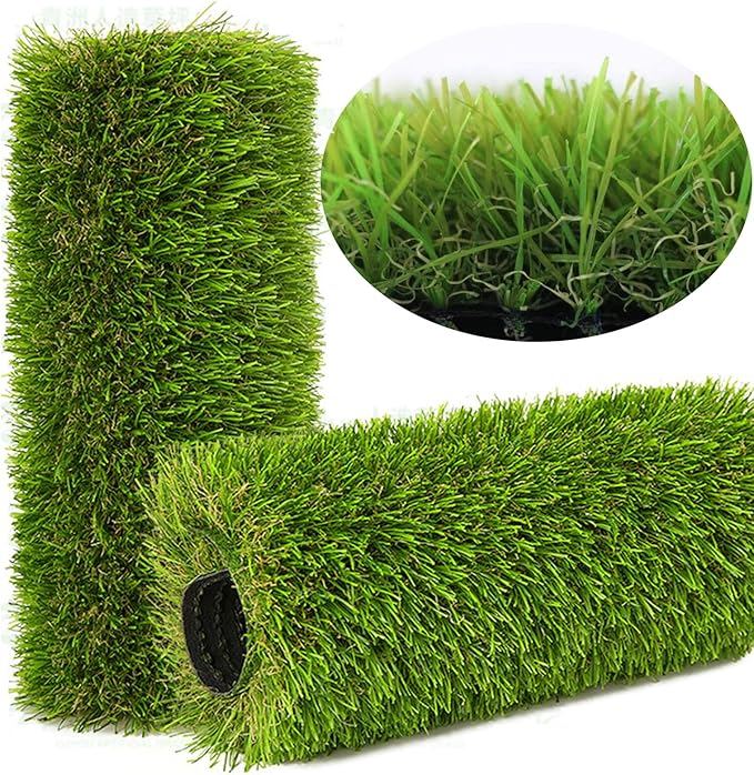 Artificial Grass Rug Outdoor Indoor 7FTX32FT Fake Grass Carpet Green Synthetic Grass Pet Turf Realistic Faux Grass Rug with Drain Holes for Garden Lawn Landscape Balcony Home Decor Patio