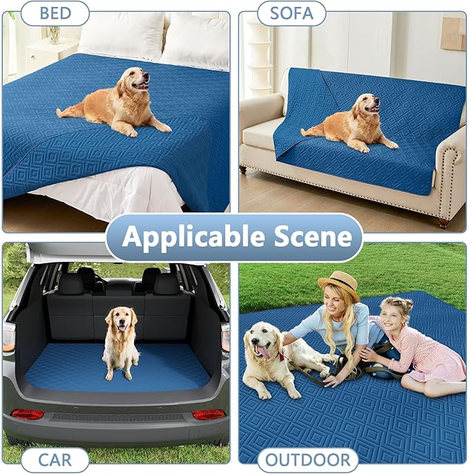 hyha Waterproof Dog Blanket, Soft Dog Bed Cover Pet Blankets, Waterproof Sofa Couch Cover for Dogs Washable, Reversible Pet Couch Covers for Sofa Furniture (40x70 Inch, Navy Blue/Navy Blue)