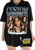 NAZENTI Custom Bootleg Rap Tee, Custom T-Shirts with Picture, Retro Custom Bootleg, Valentine's Gifts for Him Her