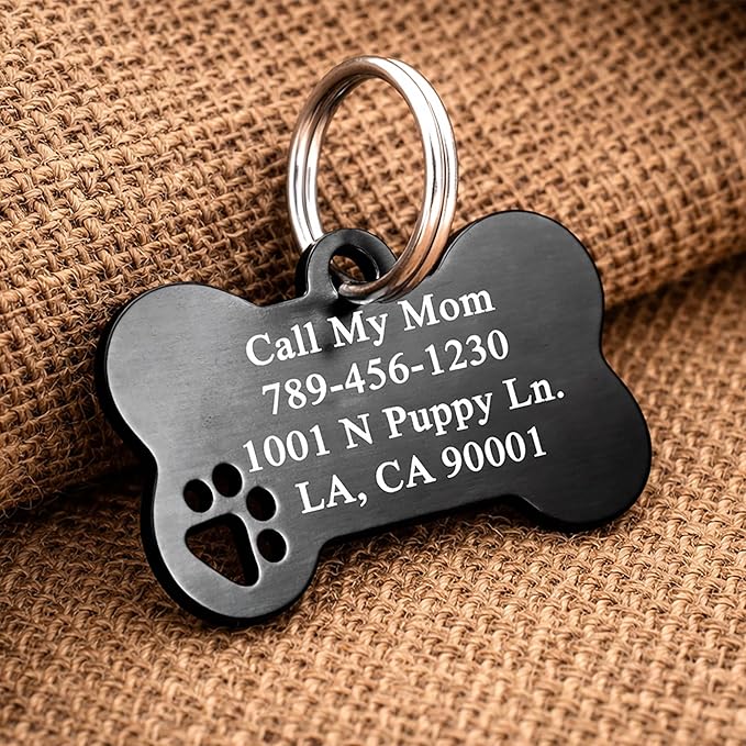 Ultra Joys Dog Tags Personalized for Pets - Hollow Paw Custom Pet ID Tag - Engraved Dog Tag for Small Dogs - Custom Your Own