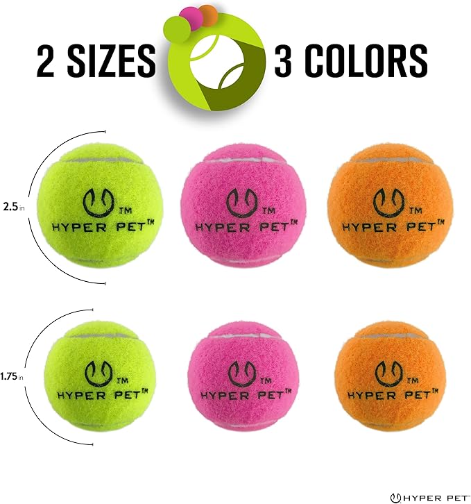 Hyper Pet MINI Tennis Balls for Dogs Safe Dog Toys & Tennis Balls for Exercise, Training, Hyper Pet K9 Kannon Dog Ball Launcher) Bright Colored Interactive Orange Pack of 4