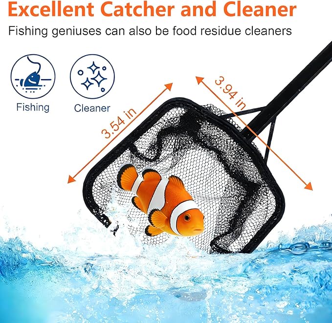 Fish Tank Cleaner Kit, Gravel Vacuum for Aquarium, Fish Tank Aquarium Vacuum Gravel Cleaner, Aquarium Siphon with Magnetic Fish Tank Glass Cleaner, Aquarium Cleaning Tools Water Changer