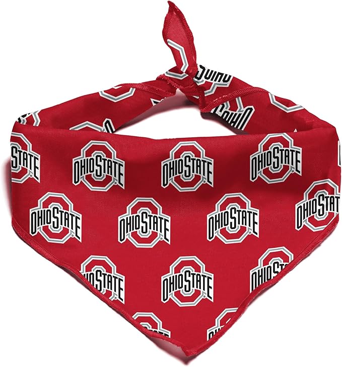 Ohio State Buckeyes Officially Licensed Bandana for Dogs and Cats | Fits Pets Great Gift Idea | Easy-to-Tie (Large, 28")