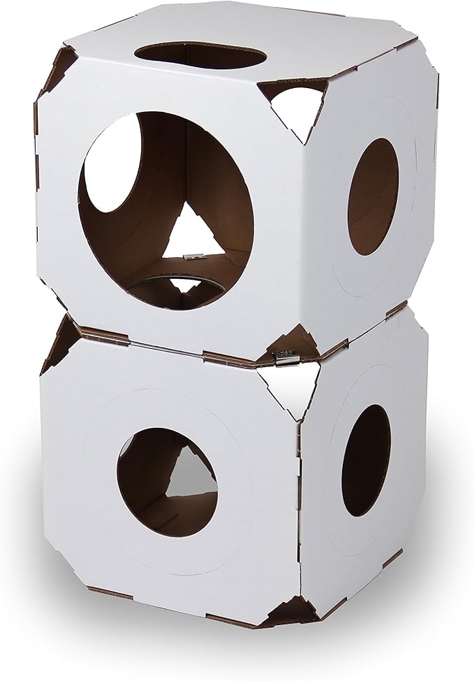 Durable, Modular Cat House Cubes/Cat Condos, Made in USA (2pack, White)