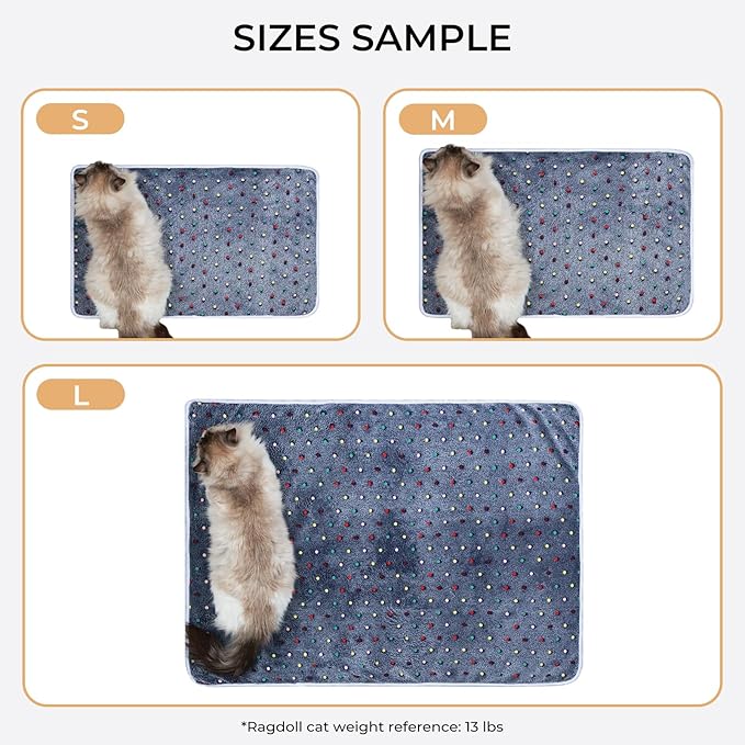 Luciphia 1 Pack 3 Blankets Super Soft Cute Dot Pattern Pet Blanket Flannel Throw for Dog Puppy Cat Medium(30x20), Grey