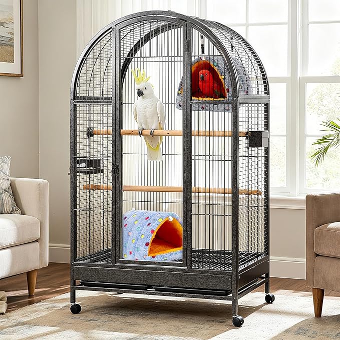 2 Pack Bird Nest House, Hanging Hammock Fluffy Parrots Bird Bed for Cage Bird Plush Nest Toy for Parrot Macaw Budgies Eclectus Parakeet Cockatiels Cockatoo Lovebird