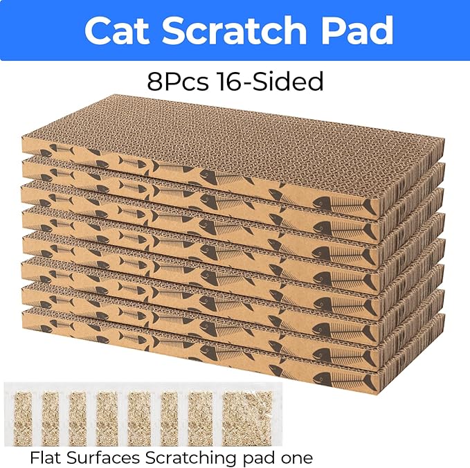 Mini Cat Scratching Board Small Cat Scratcher Cardboard Cat Scratch pad Cat Scratchers for Indoor Cats Cat Cardboard Scratcher Cat Scratching pad (8pcs)