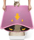Cat Litter Mat, Upgrade Super Waterproof Back Layer Litter Box Mat, Non Slip, Durable, Soft on Paws Kitty Trapping Matt (24"x18", Pink)