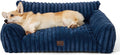 Bedsure ComfyFleece™ Cute Dog Couch for Medium Dogs - As Seen on TV on Good Day New York, Dog Couch Bed with Removable, Washable Cover, Supportive Pet Sofa, for Medium Large Dogs, 36inch, Night Blue