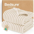 Bedsure ComfyFleece™ Waterproof Dog Blankets for Large Dogs - Soft Pet Cat Blanket Corduroy Fleece for Couch Protector Washable, Cozy Calming Reversible Furniture Protection,40"x50", Cream