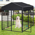 Dog Kennel Outdoor, 4.5' x 4' x 4' Outside Dog Kennel with Roof, Welded Wire Pet Pen with Security Lock Dog Cage for Outside Dog Enclosures for Medium Small Dogs