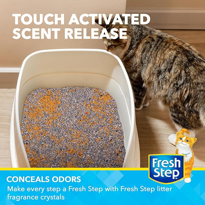 Fresh Step Cat Litter Crystals Deodorizer, Non Toxic Odor Neutralizing Crystals for Litter Boxes that Help Control Smells and Keep Home Areas Fresh, Resealable Bag, Summer Breeze Scent, 30 Ounce