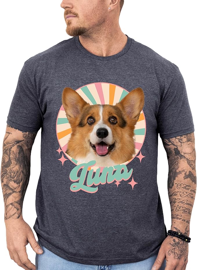 Custom Dog Mom Shirt for Women Pet Ears Sweatshirt with Name Unique Puppy Line Art Cute Dad Hoodie for DogDad Owner Lover