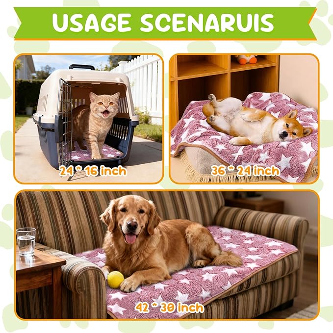 6 Pcs Dog Blanket Super Soft Pet Puppy Blankets Calming Dog Blankets for Small, Medium Large Dogs Warm Sleep Mat Washable Dog Blanket for Puppy Cat (36"×24")