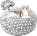 Youyole Small Washable Round Dog & Cat Bed Cover Replacement Waterproof 20 x 20 x 8 in Round Donut Bed Cover for Small Dogs Soft Gray Pet Beds Protector Sheet with Lovely Star Print for Beds Pet Couch