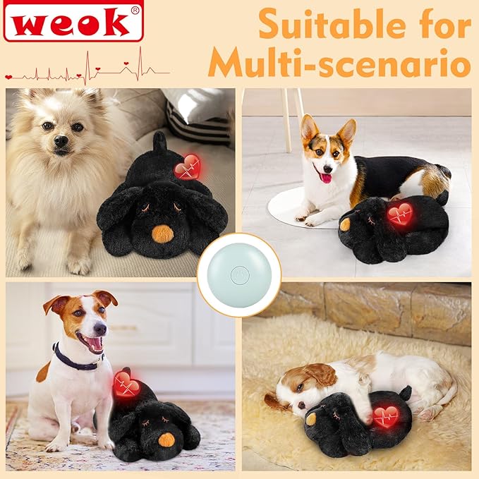 Puppy Heartbeat Toy for Separation Anxiety Relief, Heartbeat Stuffed Animal Anxiety Calming Behavioral Aid Plush Toy for Dogs Cats Pets