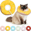 Cat Cone Collar Soft, Waterproof Cat Recovery Collars Spay Cones to Stop Licking Cute Donut E Collar After Surgery Anti-Lick Wound Healing Safety Elizabethan Collar for Kittens (Donut Yellow, Medium)