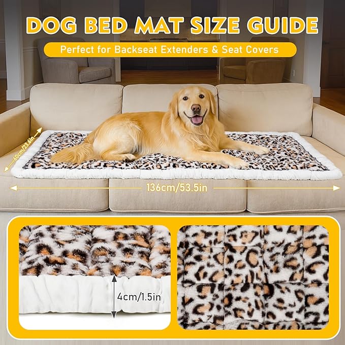 Car Back Seat Mat for Dog 53"x24" Dog Bed for Car Scratch Proof Non Slip Thick Odorless Non Fading Pet Travel Cushion Bed Overlay for Hard Bottom Extender & Cat Rabbit Pet Car Seat Cover Protector