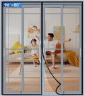Upgraded PET Mesh Magnetic Screen Door, Stronger Than Fiberglass and Polyester, Hands Free, Keep Bugs Out, Pet & Kid Friendly, Suitable for Sliding and Patio Doors - 96" X 80"