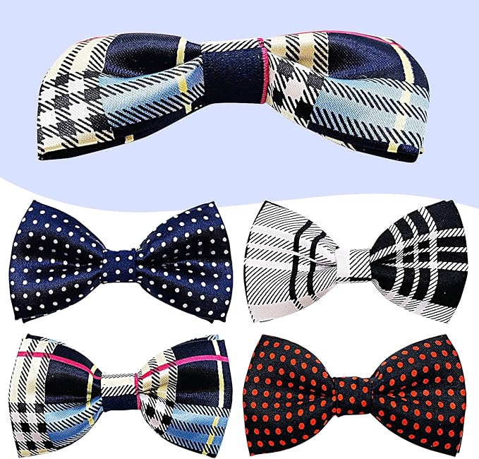 PET SHOW Pet Small Dogs Collar Embellishment Attachment Bow Ties Puppies Cats Collar Charms Accessories Slides Bowties for Birthday Wedding Parties Assorted A Style Assorted B Styles Pack of 5