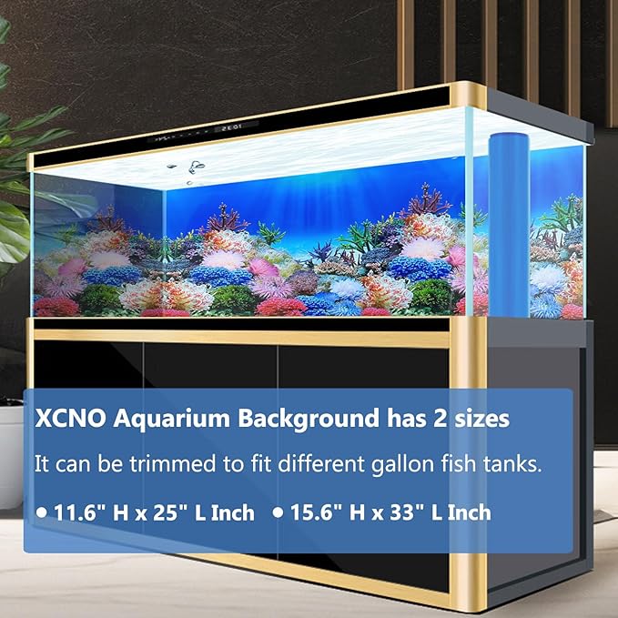 Fish Backgrounds Paper Double Sides Undersea Aquarium Background Poster Colorful Sea Anemone Fish Tank Background Sticker Decorations 12"x 25"
