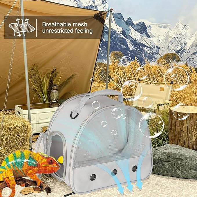 Ventilation Lizard Carrier for Bearded Dragon,Guinea Pig Carrier,Guinea Pig Carrier for 2,Reptile Travel Carrier for Lizards Sugar Glider Hedgehog Rat Parrot Birds,Airline Approved