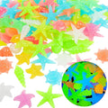 OSOPOLA 100 PCS Glow in The Dark Rocks - Mixed Color Luminous Stones Starfish-Shaped Sea Aquarium Glow Stones Fish Tank Rocks Outdoor Decor Garden Yard Walkway Pathway FD05MX100A