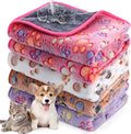 Hestya 4pcs Waterproof Dog Puppy Pads Soft Cat Blanket Dog Sleeping Mat Absorbent Pet Blanket Paw Pattern Warm Pads Fleece Puppy Potty Training Pads Reusable Food Bowl (30 x 21 inch)