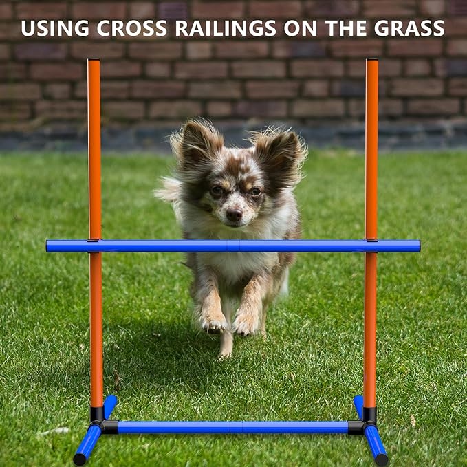 Dog Agility Training Jumping Hoop for Small Medium Dogs, Adjustable Height Pet Exercise Equipment for Outdoor Backyard (2)