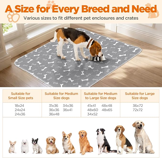 Washable Pee Pads for Dogs, 2 Pack Large 36"x41" Fast Absorbent Reusable Puppy Pads , 100% Waterproof Non Slip and Leak-Proof Whelping Pads Potty Training Pads for Crate, Playpen, Bed, Sofa