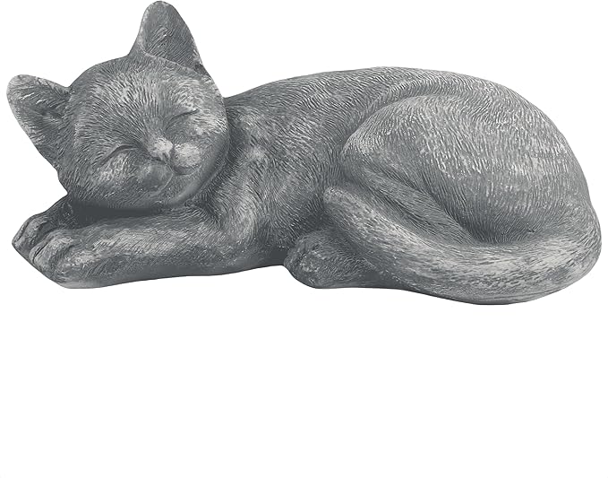 Garden Sleeping Cat Memorial Stone Cat Grave Marker Remembrance Kitten Statues for Garden,Patio,Lawn,Grave Decor Pet Sympathy Gift