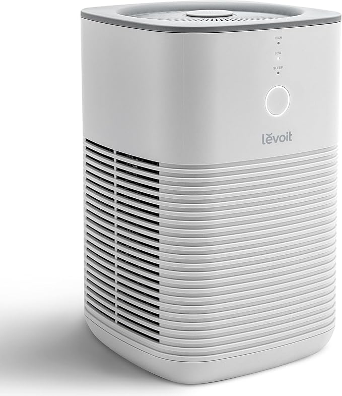 LEVOIT Air Purifier for Home Bedroom, AHAM Verifide, Freshens Small Room with Aroma Pad, For Smoke, Pollen, Pet Dander, Odor, Dust, Office, Desktop, 1 Pack, White