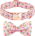 Lionheart glory Dog Collar Bow Collar Pink Dog Collar with Bow Tie Spring Summer Cute Collar Dog Female Soft Durable Adjustable Dog Collars for Large Dogs Pet Gift