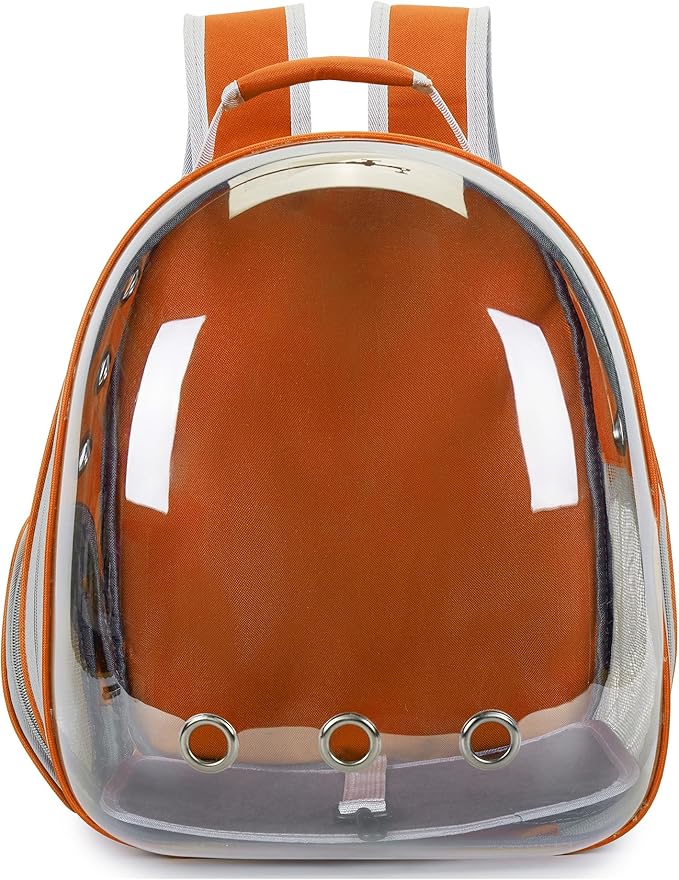 Cat Bubble Backpack Carrier for Small Medium Dogs Cats Carrying Bag, Airline Approved Pet Travel Carrying Bag Dog Hiking Walking Outdoor Backpack (Orange)