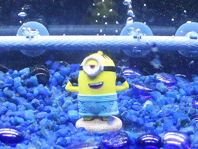 Penn-Plax Minions Officially Licensed 3-Piece Aquarium Ornament Bundle – Includes Kevin, Stuart, and Bob – Beach Themed – Small