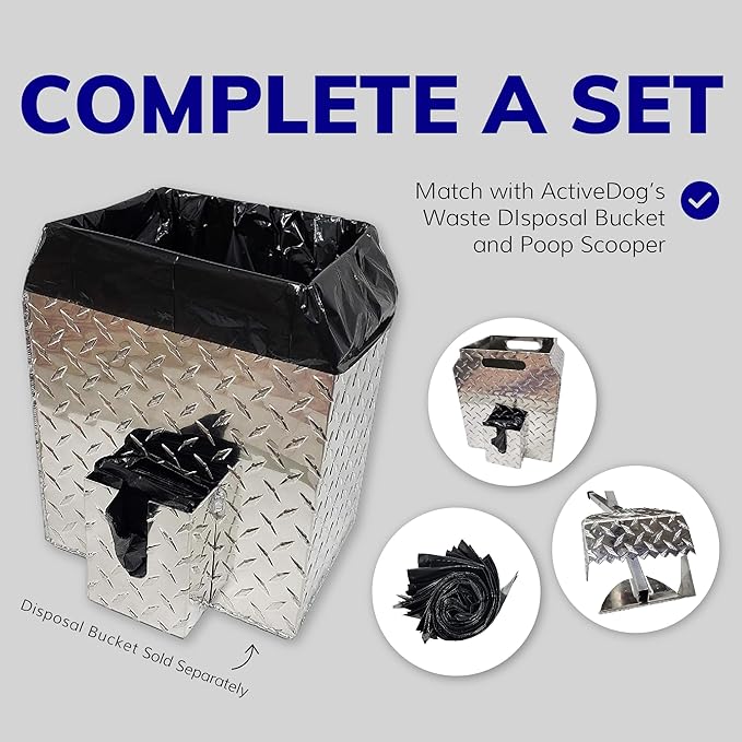 ActiveDogs Dog Poop Bucket Bags 12PK - Heavy Duty 5 Gallon Poop Bags for Dogs Waste Removal Trash Can, Bucket or Pail - Extra Thick 1.2ml Plastic Tear Resistant & Leak Proof Refill Liners
