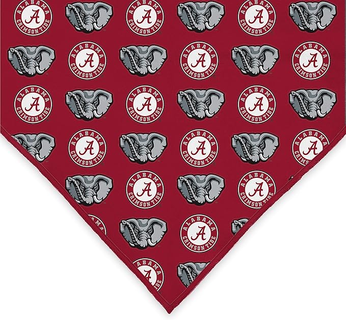 Alabama Crimson Tide Officially Licensed Bandana for Dogs and Cats | Fits Pets Great Gift Idea | Easy-to-Tie (Small, 13")