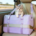 PETSFIT Large Cat Car Carrier with Patented Safety Buckles(19 x 12 x 12) – Roomy Escape-Proof for Safe Driving, Lockable Zippers & Safety Tether, Soft-Sided Travel Carrier for Road Trips & Vet Visits