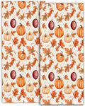 Autumn Pumpkin and Football Hand Towels - 2 Pack, 14.5" X 28",Soft Microfiber Polyester Towel Set with Festive Fall Leaves,for Fun Bathroom Kitchen Spa Hotel Decor Thanksgiving Gifts
