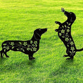 Dog Garden Decor for Outside, Dachshund Gifts for Dog Lovers, Rust Proof Metal Black Silhouette Decorative Garden Stakes for Yard, Patio, Lawn Decorations, Dachshund Outdoor Decor Yard Art
