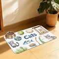 Cat Fun Pet Feeding Mat, Absorbent Bowl Pad for Dogs and Cats, Fast Dry, Non-Slip Back, Indoor Use – 12x20 Inch