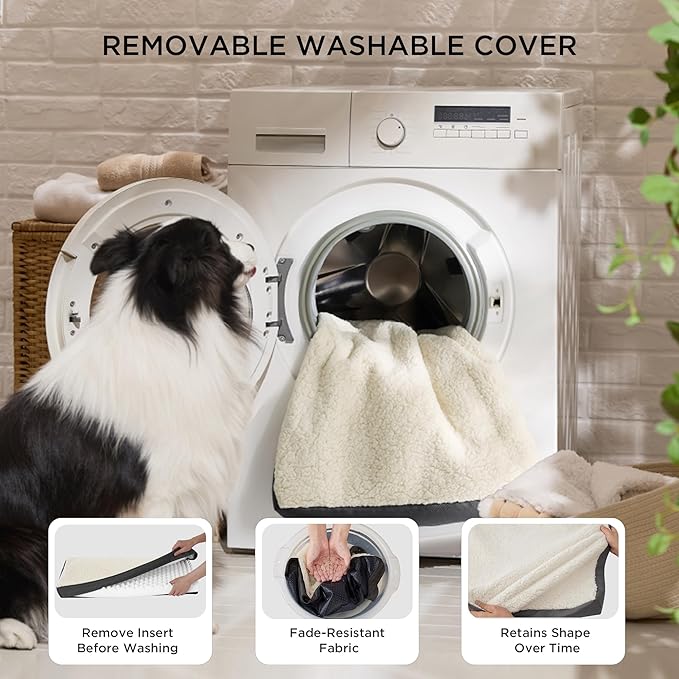 Bedsure Dog Bed for Small Dogs - XS Comfy Flat Puppy Beds with Removable Washable Cover, Orthopedic Egg Crate Foam Pet Mat, Suitable for Pet or Cats Up to 10 lbs