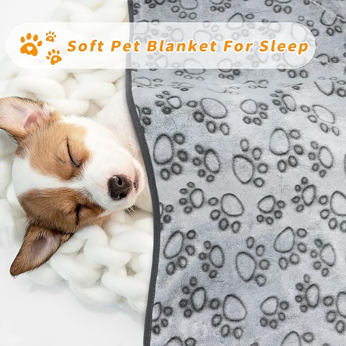 LOKOZ Small Dog Blanket for Medium Large Dogs Fleece Puppy Blanket Washable Dog Blankets for Bed Couch Protection with Cute Paw Print Pet Puppy Cat Blanket