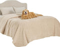 Bedsure Waterproof Bed Cover for Dogs Washable - Waterproof Blanket for King Bed Couch Sofa Cozy, Lightweight Furniture Protector for Pet Cat Quick Drying, Sandy Tan, 82x102IN