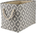 Bone Dry Pet Storage Collection Lattice Paw Print, Gray, Small Rectangle