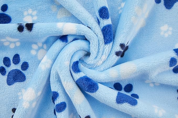 Allisandro Luxurious Dog Blanket, Extra Softness 350 GSM Flannel Fleece Pet Throw for Small Medium and Large Dogs Puppies and Cats, Blue, 80 × 64 Inches