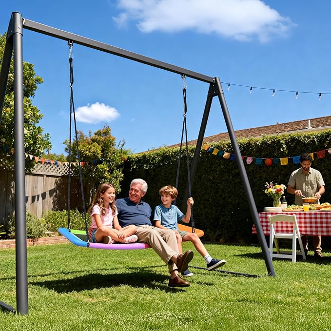 Trekassy 700lb 60" Skycurve Platform Tree Swing for Kids and Adults Wear- Resistant with 2 Hanging Straps