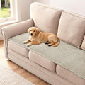 H.VERSAILTEX Plush Chenille Couch Cover for 3 Cushion Couch Anti Slip Washable Sofa Slipcovers Soft and Durable Furniture Protector for Dogs Cats Kids (27.5" x 82", Oatmeal)